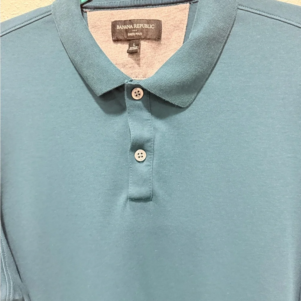 Banana Republic 100% cotton Teal‎ men's polo Shirt L
